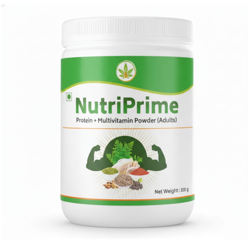 NUTRIPRIME Protein + Multivitamin Powder for Adults | Nature Perfect | 300 gm