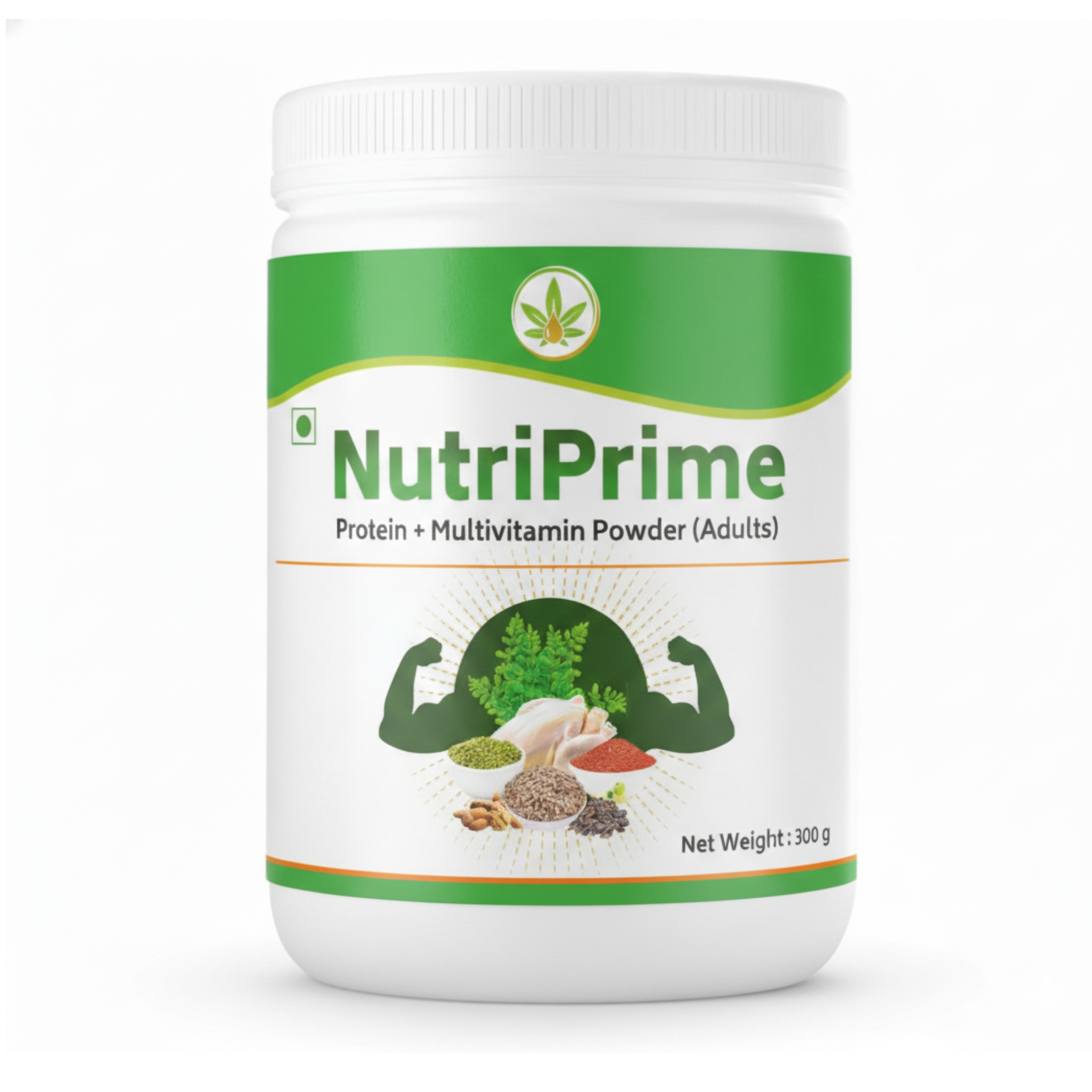 NUTRIPRIME Protein + Multivitamin Powder for Adults | Nature Perfect | 300 gm - Image 1