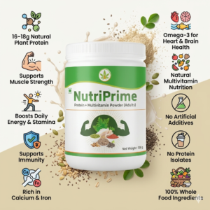 NUTRIPRIME Protein + Multivitamin Powder for Adults | Nature Perfect | 300 gm - Image 4