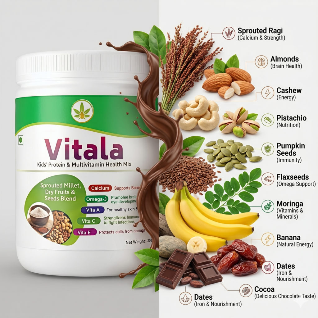 VITALA Kids’ Protein + Multivitamin Powder | Nature Perfect | 300 g