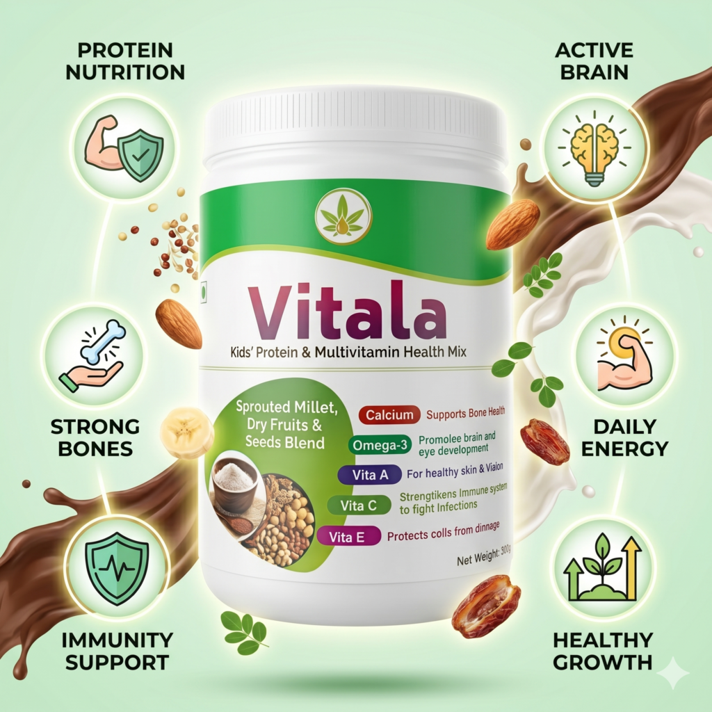 VITALA Kids’ Protein + Multivitamin Powder | Nature Perfect | 300 g