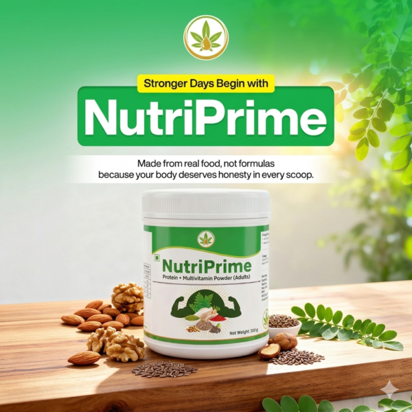 NUTRIPRIME Protein + Multivitamin Powder for Adults | Nature Perfect | 300 gm