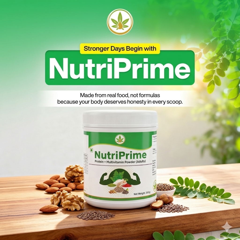 NUTRIPRIME Protein + Multivitamin Powder for Adults | Nature Perfect | 300 gm - Image 2
